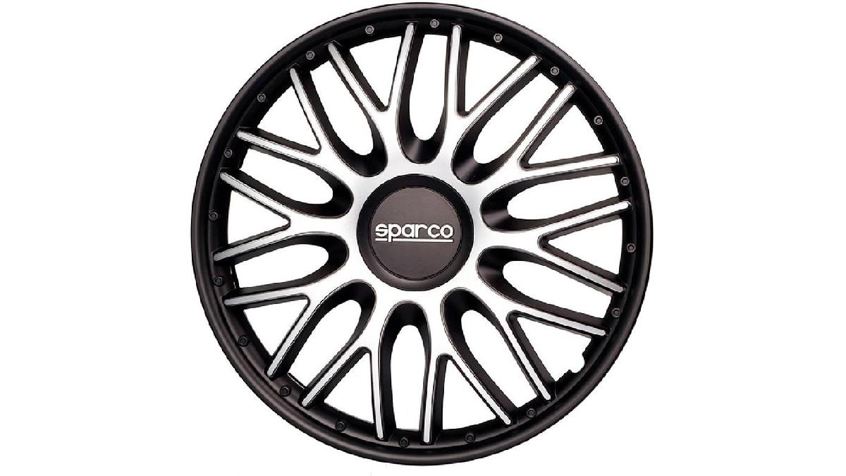 Enjoliveur+Sparco+Roma+14+pouces+argent%2Fnoir+%28%C3%A0+l%27unit%C3%A9%29